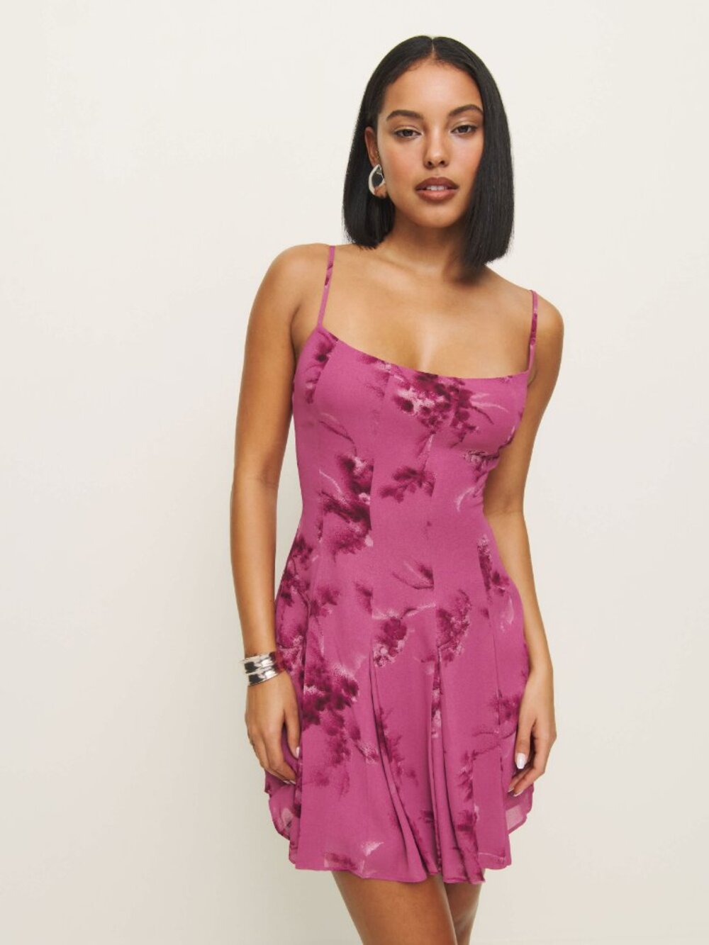 NWOT Reformation Annelise Dress in Hothouse Rose Pink Floral Mini Size 4